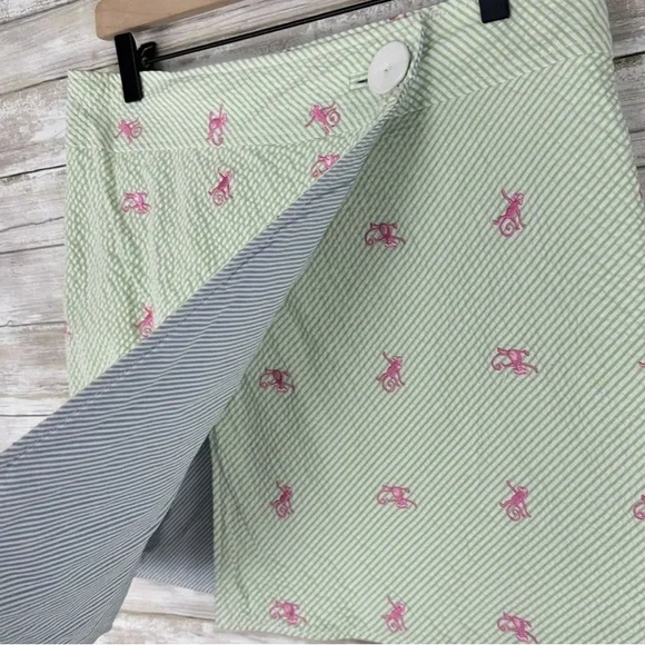Lilly Pulitzer Seersucker Reversible Wrap Skirt Women's 8 - Picture 6 of 8